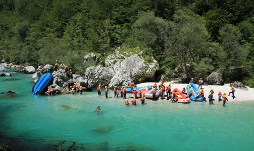 Rafting on the Soča river with canyoning for one person
